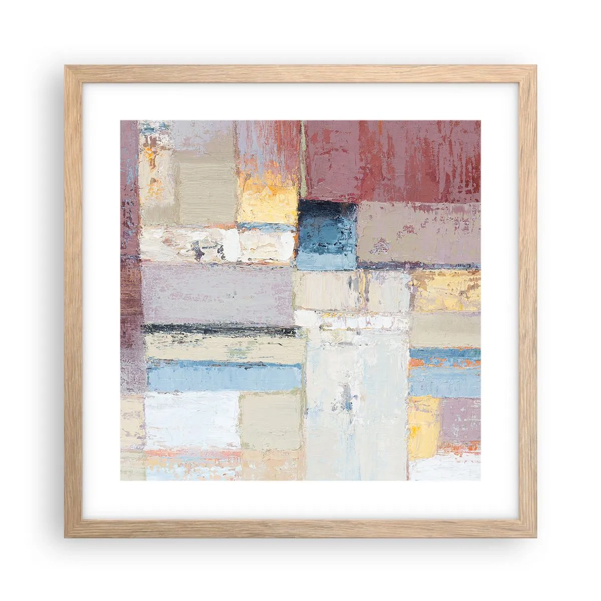Poster in light oak frame - Calm of Geometry - 40x40 cm