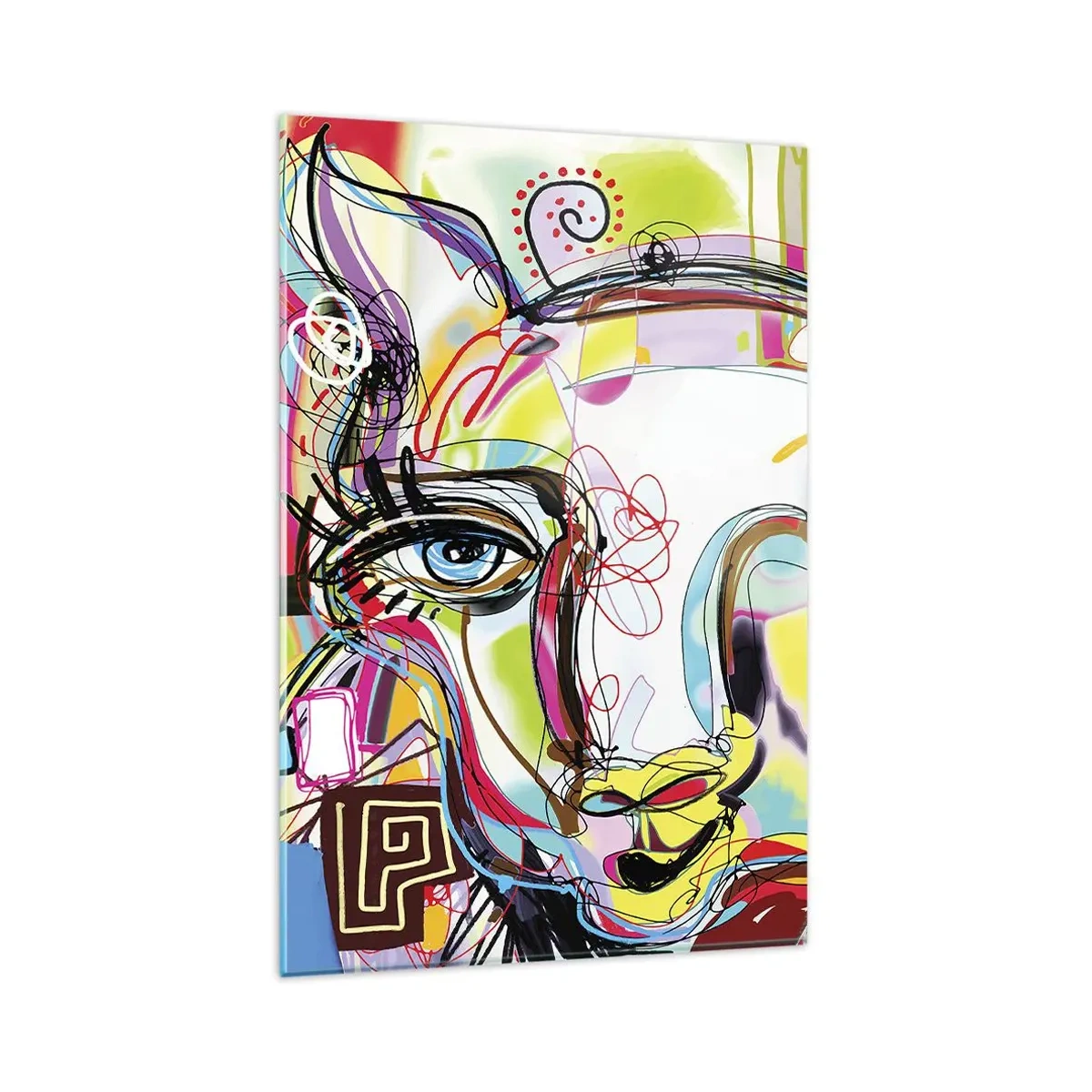 Glass picture - Pretty Mama Cat - 80x120 cm