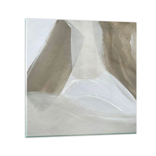 Glass picture - Waves of White - 70x70 cm