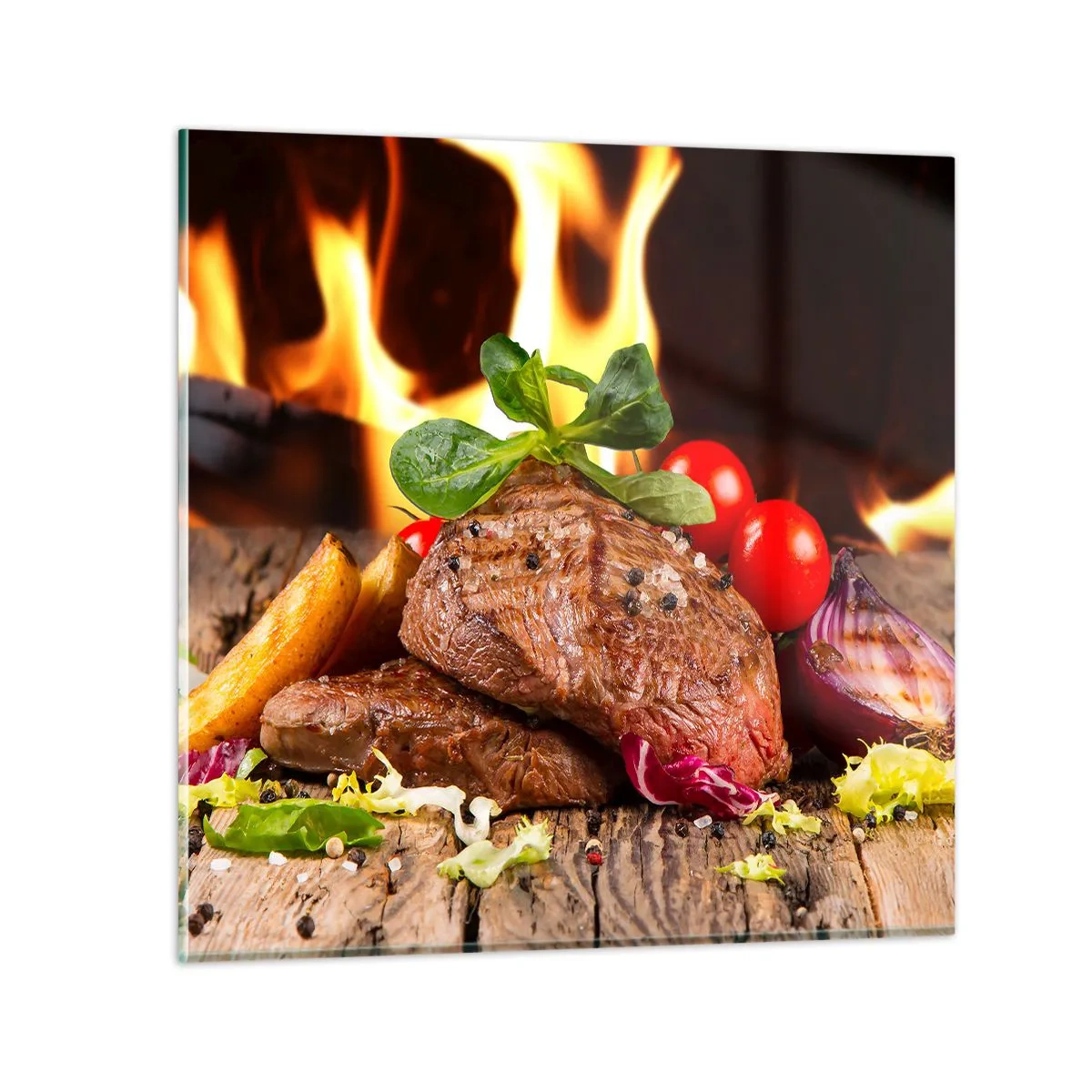 Glass picture - Smokey Barbecue - 50x50 cm