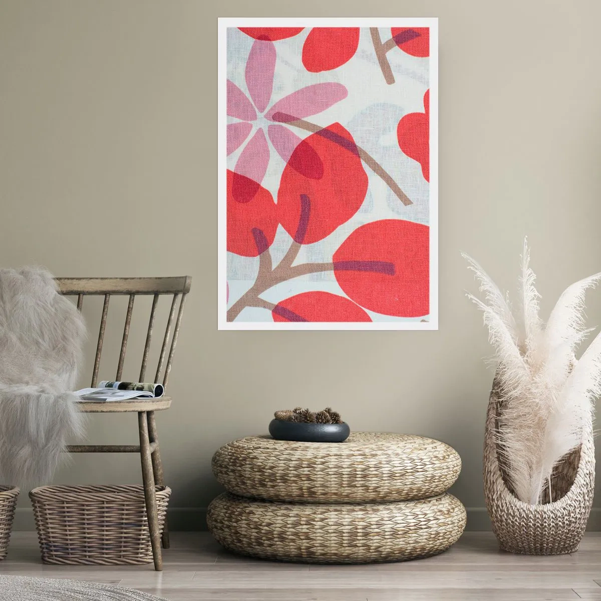 Poster - Flower Composition in Pink - 40x50 cm