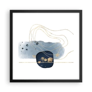 Poster in black frame - Blue and Gold Fantasy - 40x40 cm