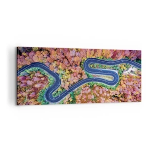 Canvas picture - Winding Path through a Forest - 100x40 cm