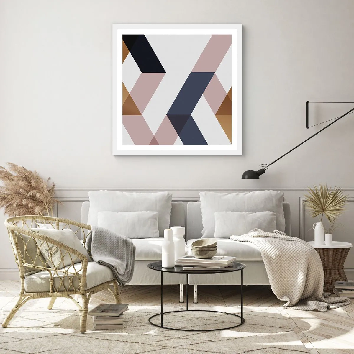 Poster in white frmae - Planes and Angles - 60x60 cm