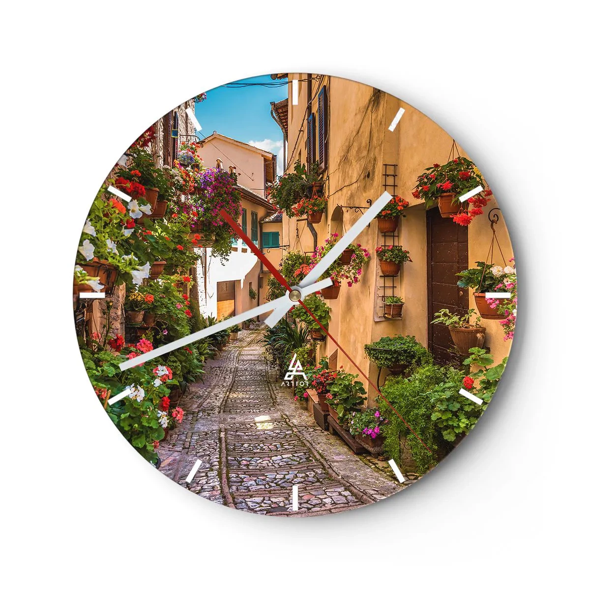 Wall clock - Clock on glass - Italian Back Street - 40x40 cm