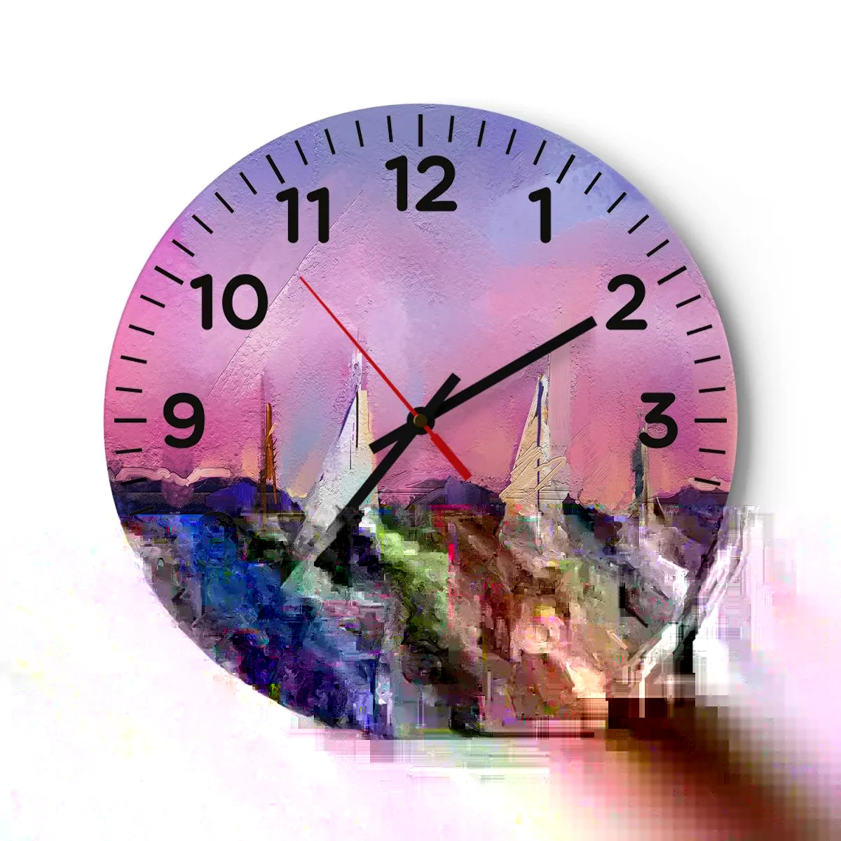 Wall clock - Clock on glass - Direction: High Sees - 40x40 cm