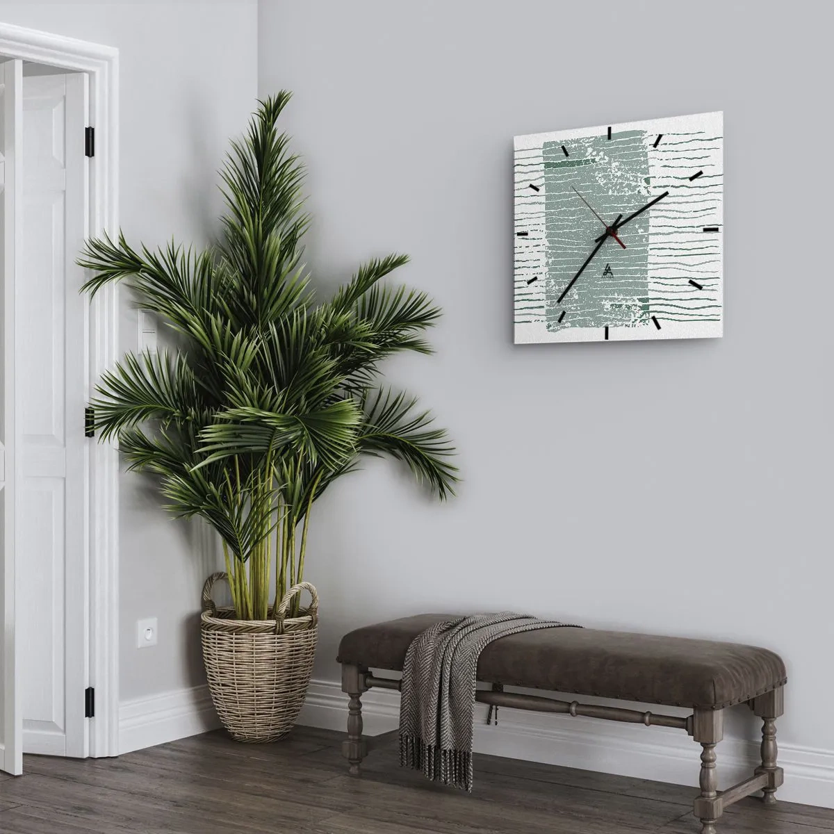 Wall clock - Clock on glass - Sea Abstract - 40x40 cm