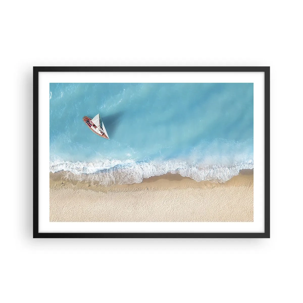 Poster in black frame - On the Border of Blue and Gold - 70x50 cm