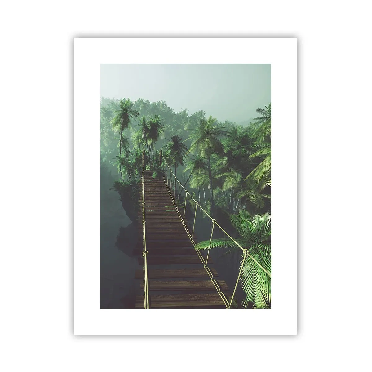 Poster - Hanging Bridge in the Green - 30x40 cm