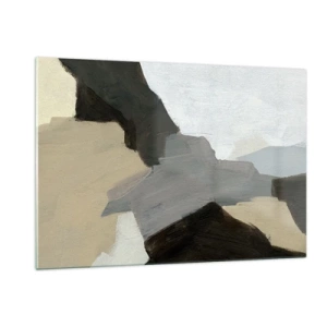 Glass picture - Abstract: Crossroads of Grey - 120x80 cm