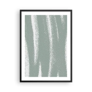 Poster in black frame - A minimalist composition in shades of green and white - 50x70cm - Abstrcat in Winter Climate - Modern wall decoration for the living room and bedroom ARTTOR