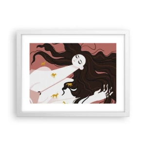 Poster in white frmae - Dream of a Golden Horse - 40x30 cm