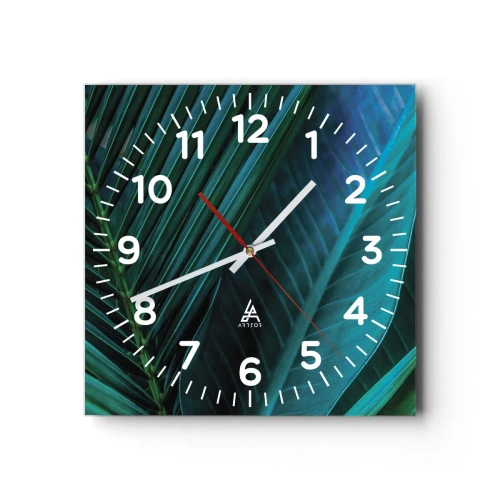 Wall clock - Clock on glass - Anatomy of Green - 30x30 cm