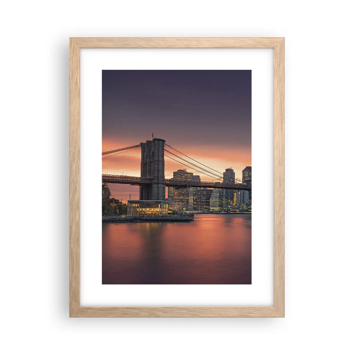 Poster in light oak frame - Submerged in Lilac Silence - 30x40 cm