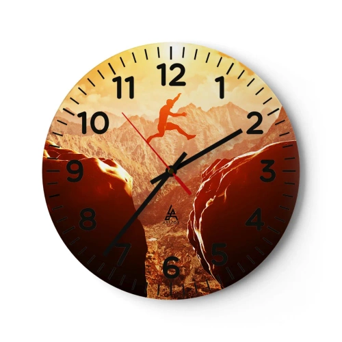 Wall clock - Clock on glass - Crossing Borders - 40x40 cm