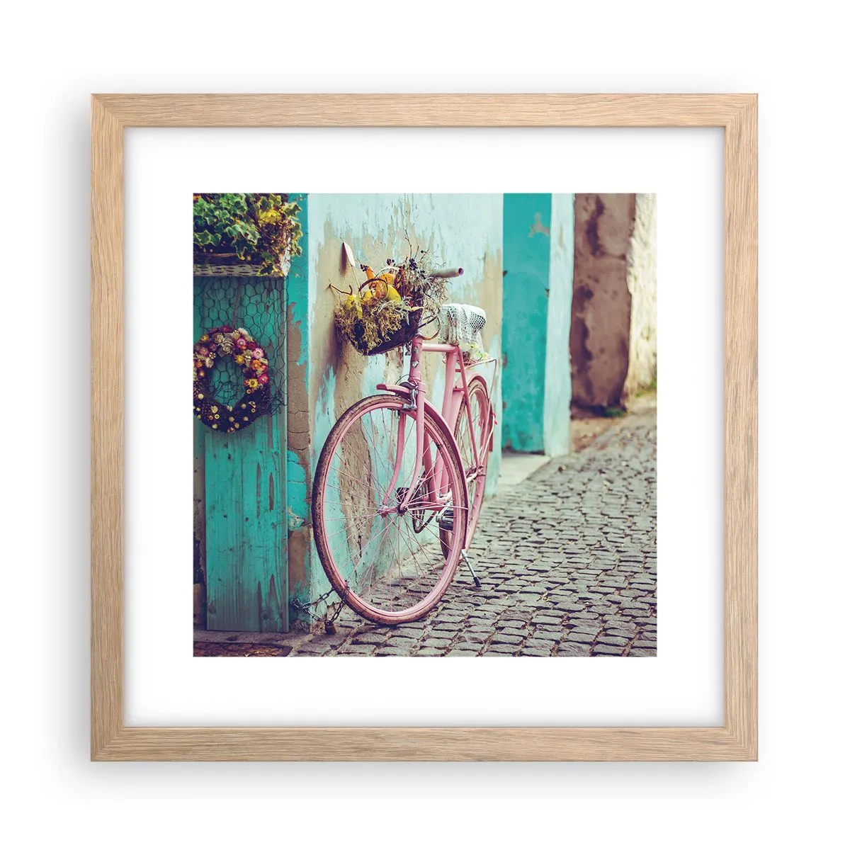 Poster in light oak frame - Be Right Back - 30x30 cm