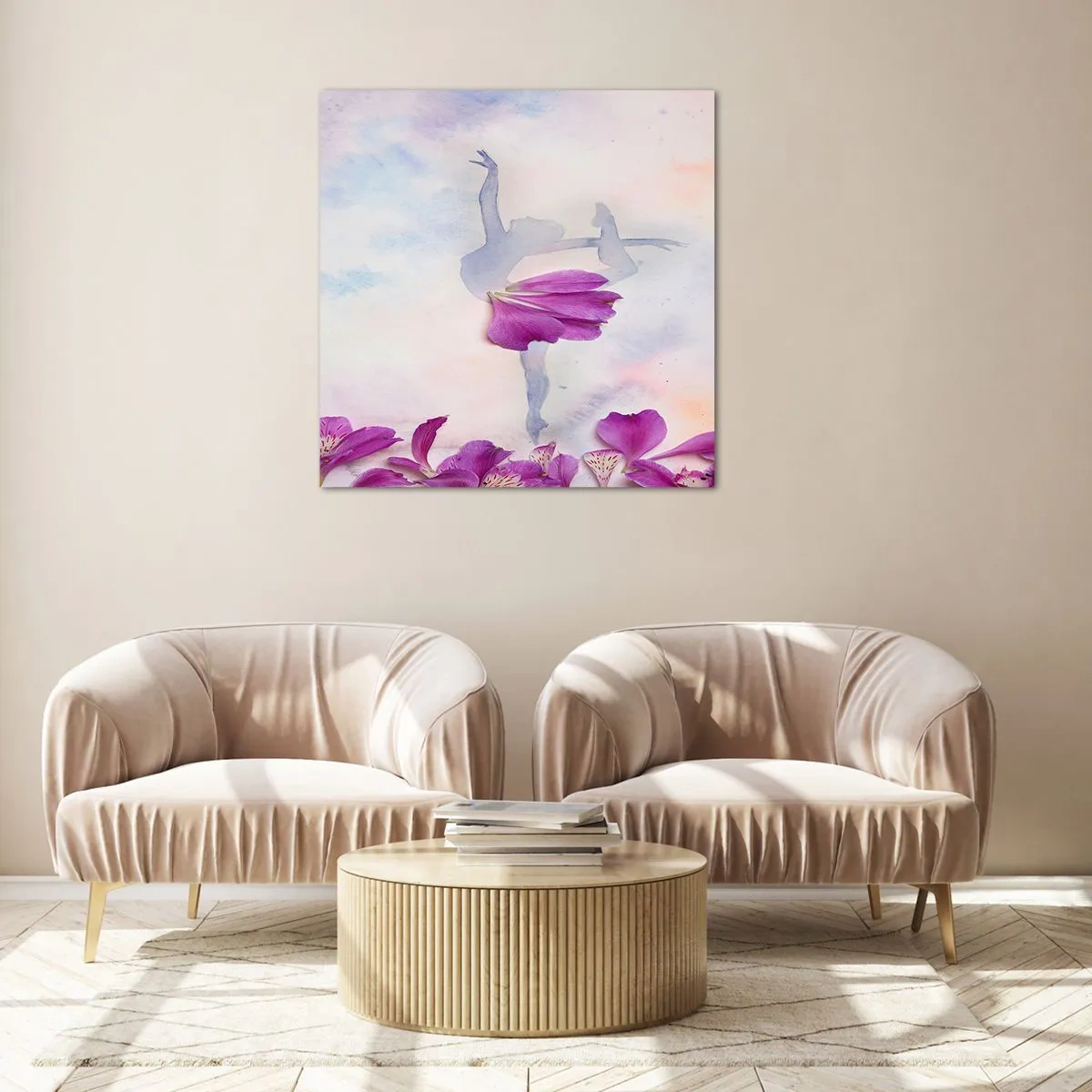 Glass picture - Delicate Like a Flower - 30x30 cm