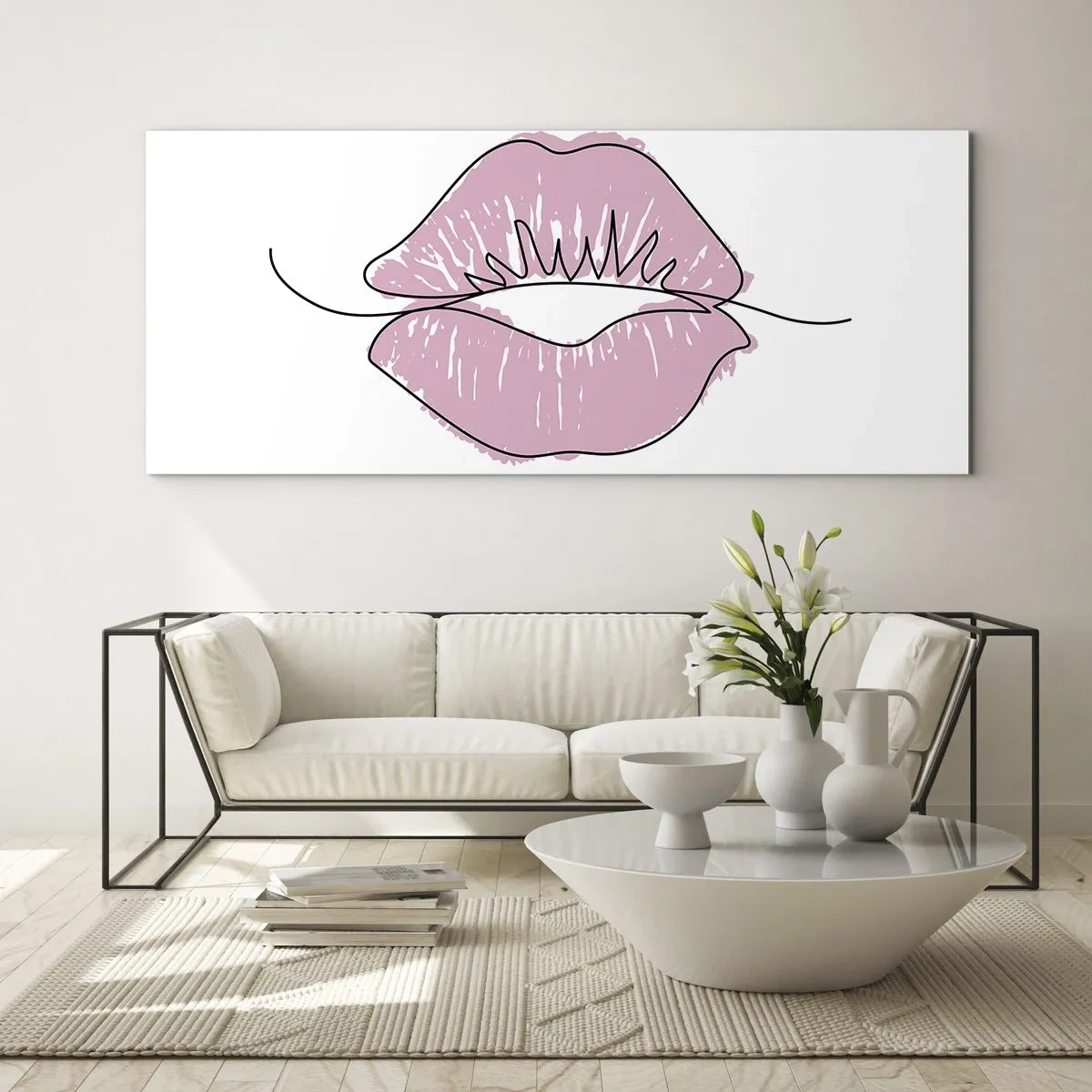Glass picture - Ready for a Kiss? - 100x40 cm