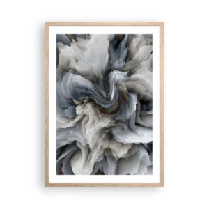 Poster in light oak frame - Stone and Flower - 50x70 cm