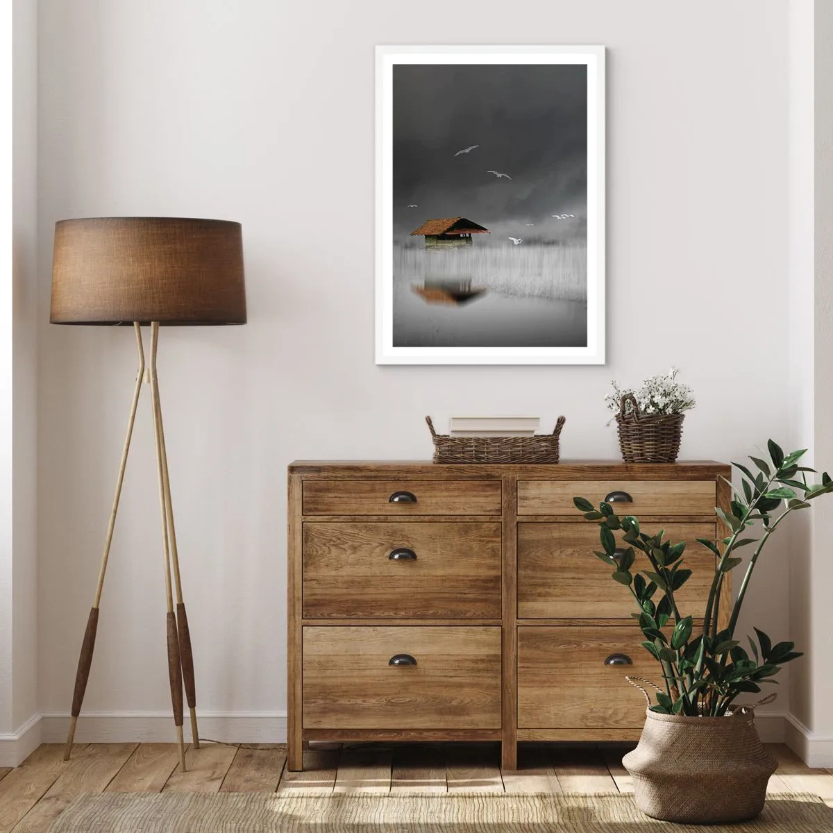 Poster in white frmae - Shelter from the Rain - 30x40 cm