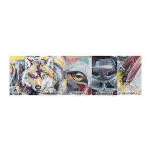 Photo Wallpaper Sample Premium Sand - Wolf Eyes - Abstraction, Wolf, Painting - 100x30 cm