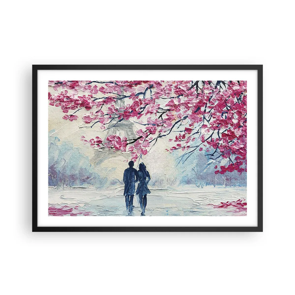Poster in black frame - Romantic Walk - 70x50 cm