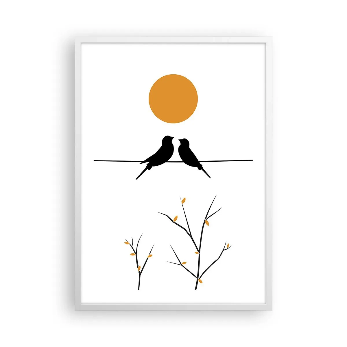 Poster in white frmae - Nightingale Evening - 50x70 cm