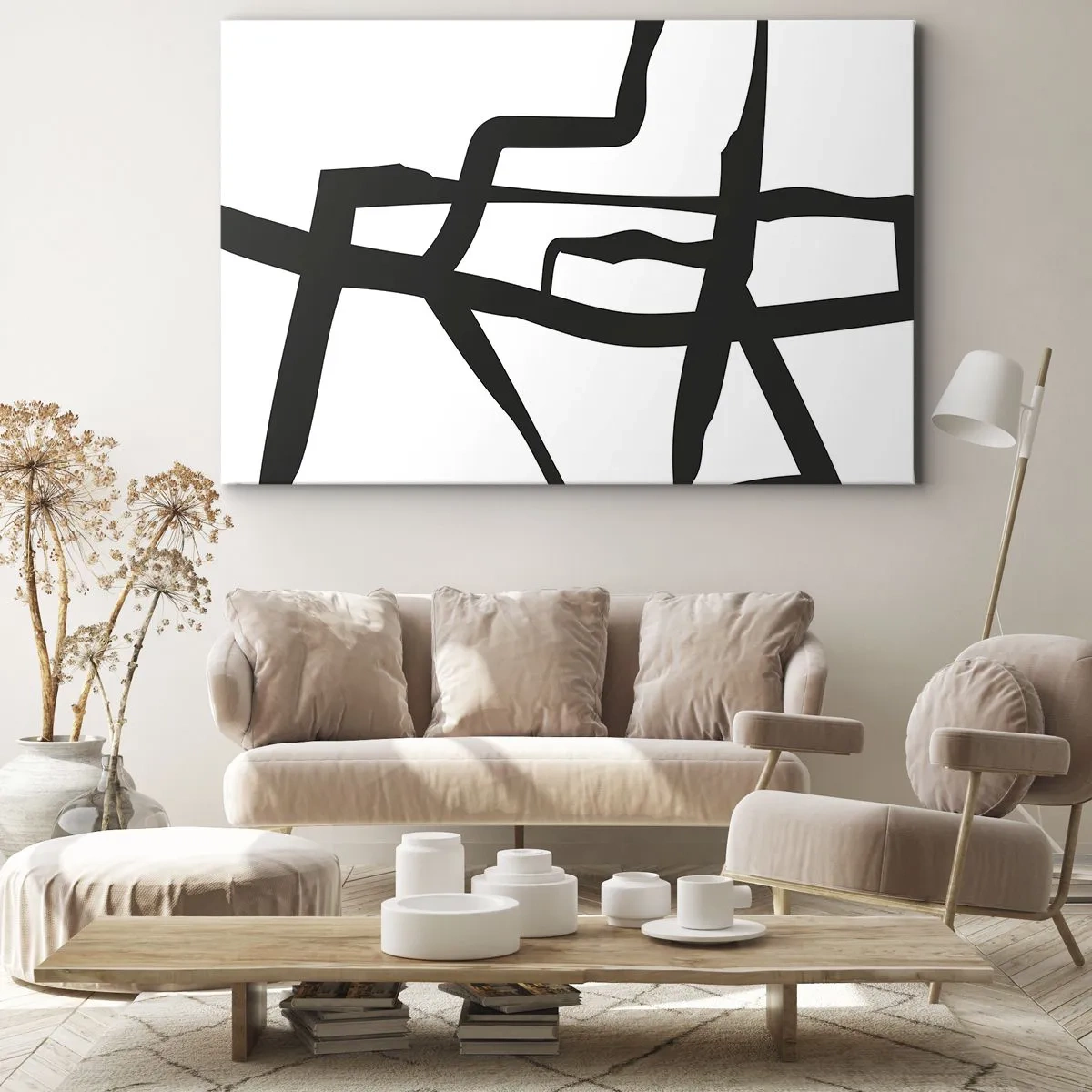 Canvas picture - Black and White Construction - 100x70 cm