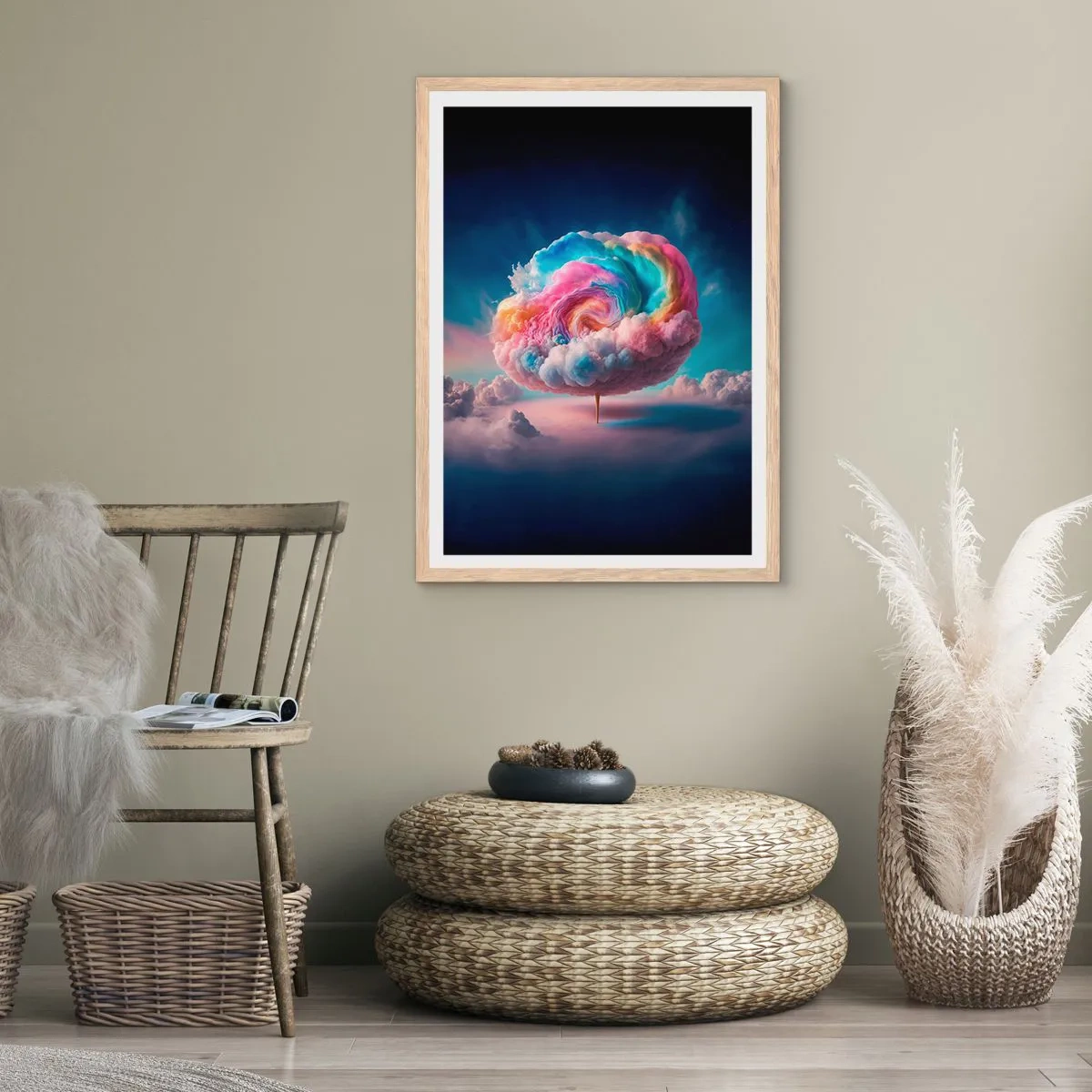 Poster in light oak frame - Dream of a Funfair - 50x70 cm