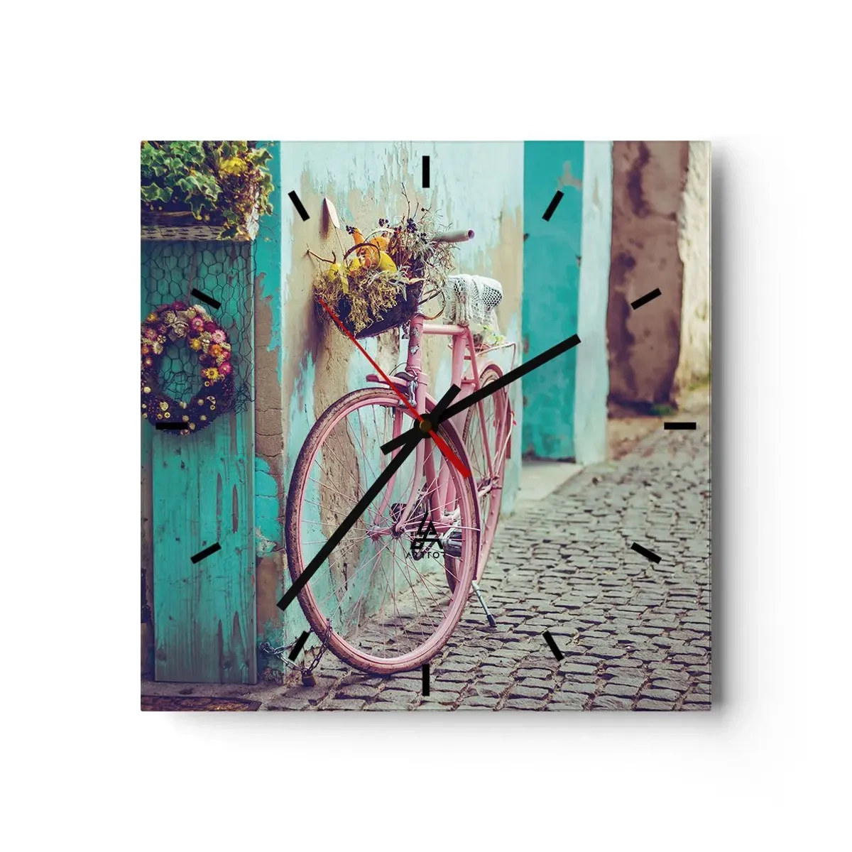 Wall clock - Clock on glass - Be Right Back - 30x30 cm