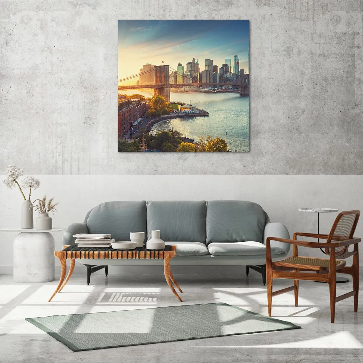 Glass picture - Big City Dawn - 60x60 cm