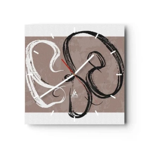 Wall clock - Clock on glass - Composition -In Search of Completeness - 40x40 cm