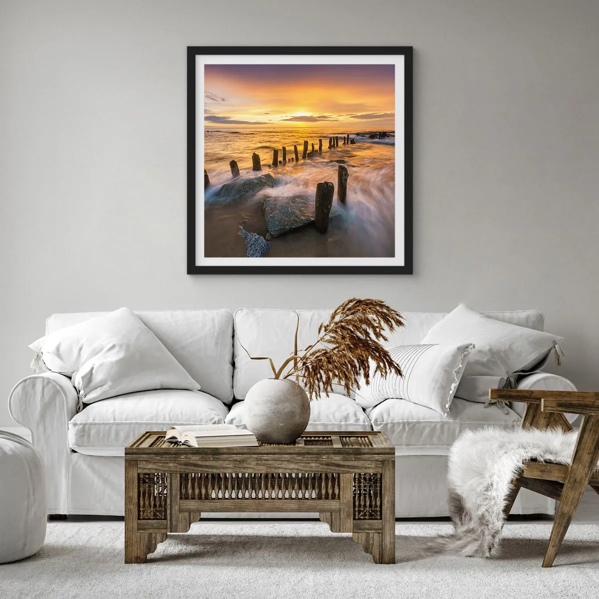 Poster in black frame - Raw Beauty of the Baltic Sea - 50x50 cm