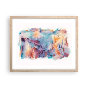Poster in light oak frame - Colourful Mess - 50x40 cm