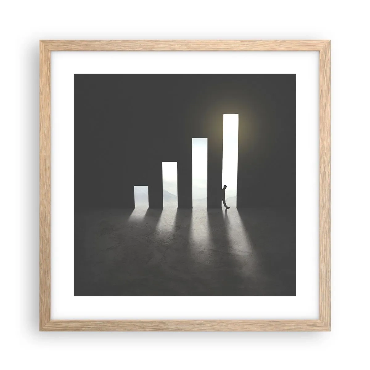 Poster in light oak frame - Success - Impression - 40x40 cm