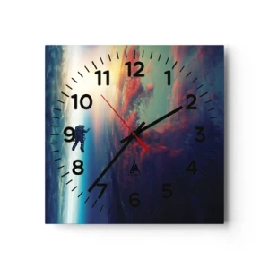 Wall clock - Clock on glass - Confronting the Universe - 30x30 cm