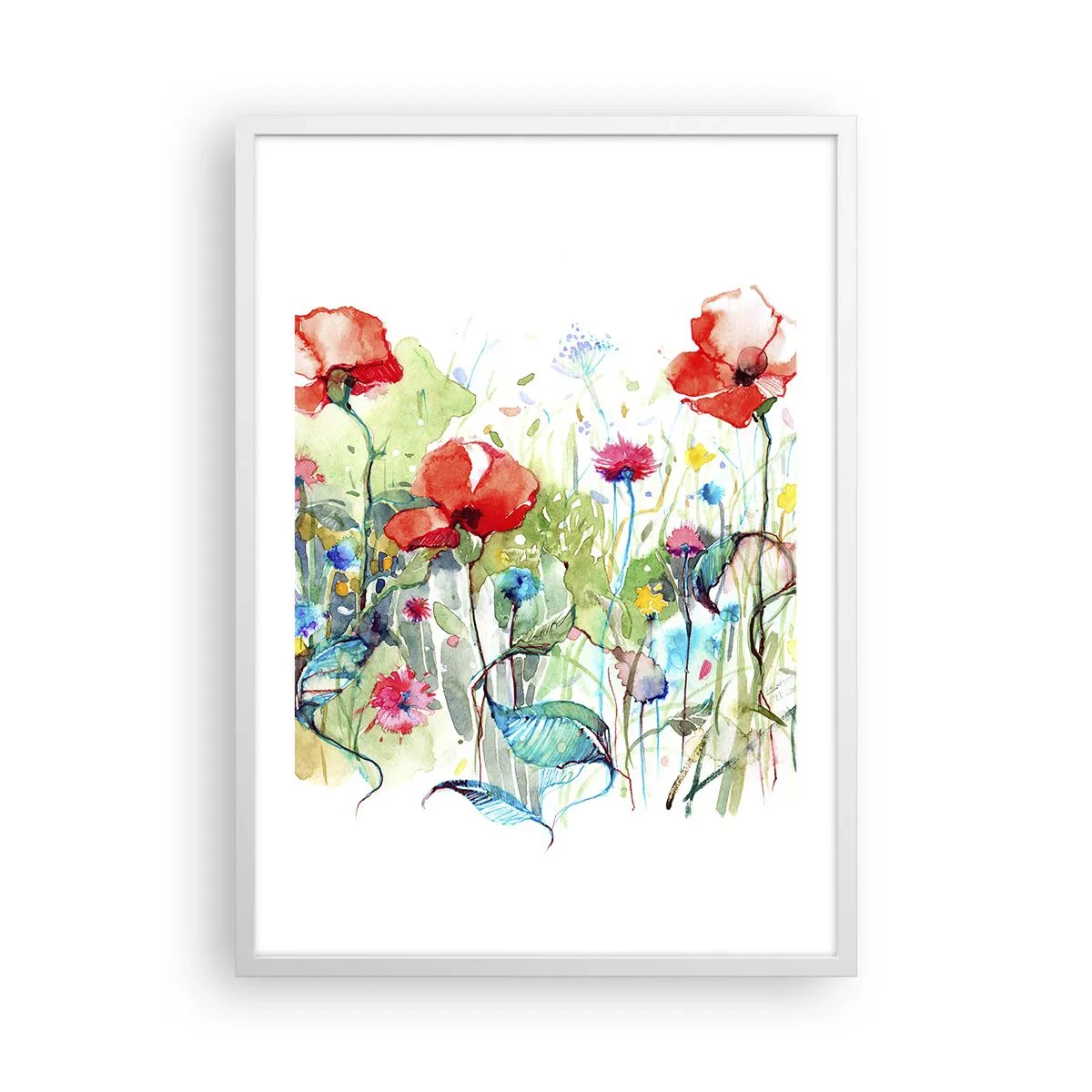 Poster in white frmae - Meadow in May - 50x70 cm