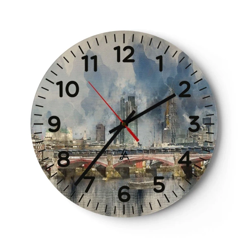 Wall clock - Clock on glass - London in Its Beauty - 40x40 cm