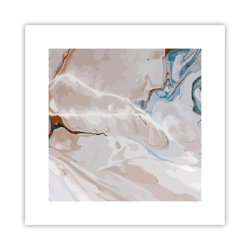 Poster - Blue Meanders under White - 30x30 cm
