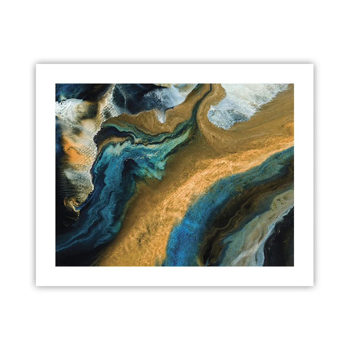 Poster - Blue -Yellow - Mutal Influences - 50x40 cm