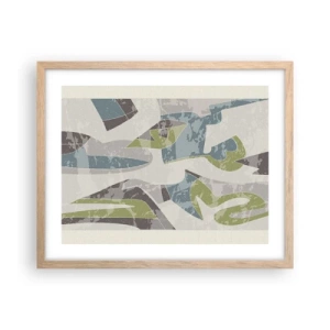 Poster in light oak frame - Composition with Window Pane - 50x40 cm