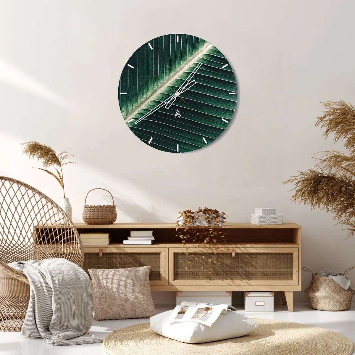 Wall clock - Clock on glass - Rhythm of Nature - 40x40 cm