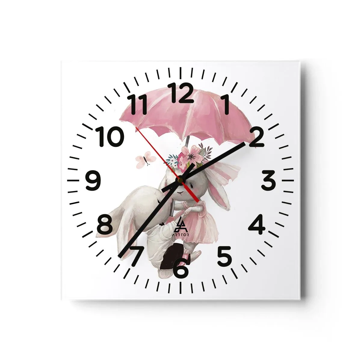 Wall clock - Clock on glass - This Is Love - 30x30 cm