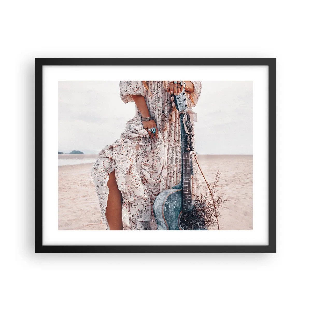 Poster in black frame - Flower Chidlren on their Way - 50x40 cm