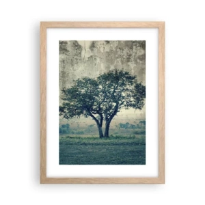 Poster in light oak frame - Apple Tree in Blue? - 30x40 cm