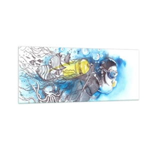 Glass picture - Big Blue - 100x40 cm