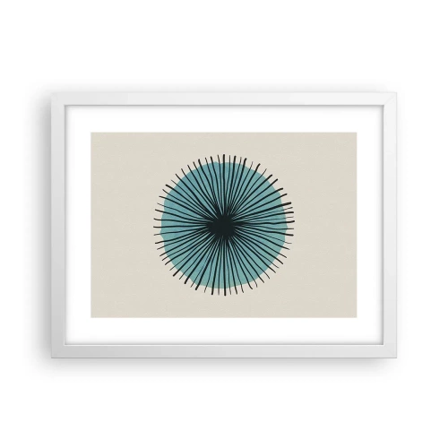 Poster in white frmae - Rays on Blue - 40x30 cm