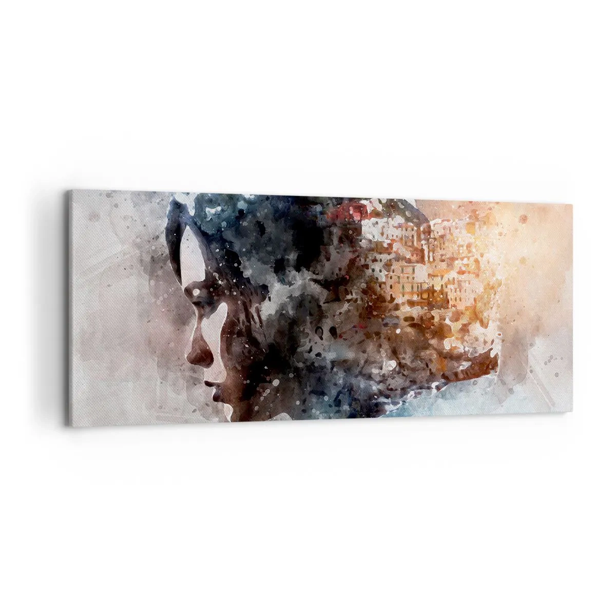 Canvas picture - Tale about a Girl with a City in the Background - 120x50 cm