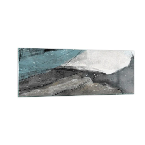 Glass picture - Abstract: Rocks and Ice - 140x50 cm