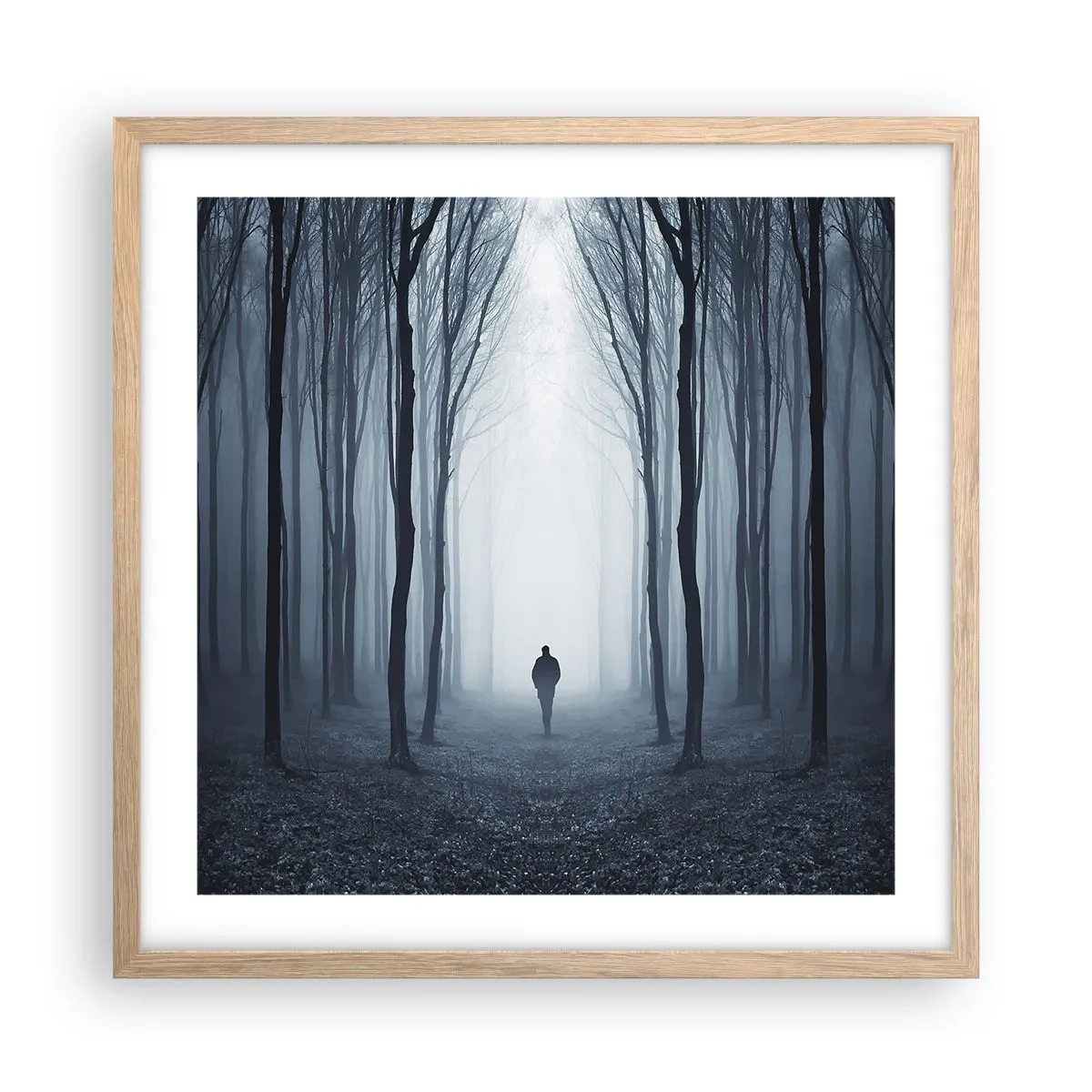 Poster in light oak frame - And Everything is Straight and Bright - 50x50 cm